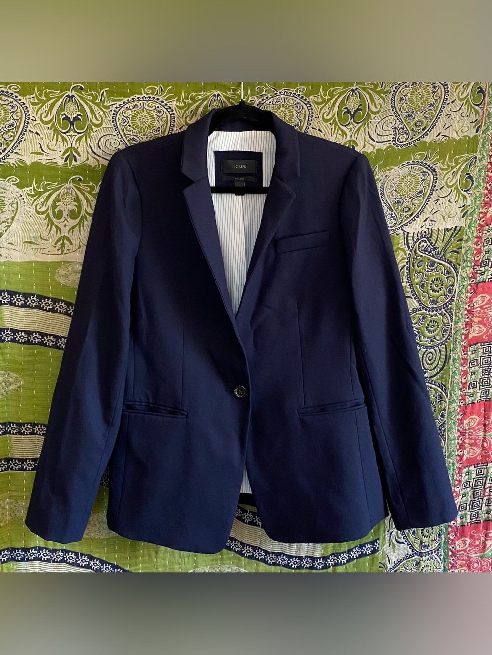 J. Crew Navy Regent Wool Blend Blazer 8 Modern Casual Weekend Business Casual